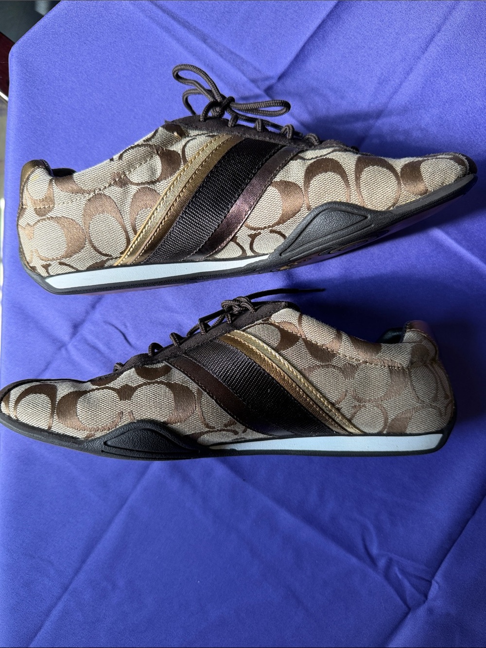 Coach Signature Jayme Khaki /Brown Sneakers Women's Sz 8 - Picture 7 of 12